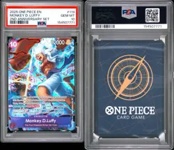 2025 ONE PIECE ENGLISH VERSION 2ND ANNIVERSARY SET #119 MONKEY D. LUFFY PSA 10 - Image 1