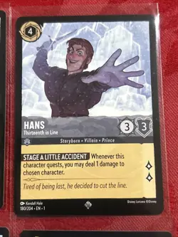 4x Disney Lorcana - Hans - Thirteenth in Line - Super Rare 180/204 x4 - Image 2