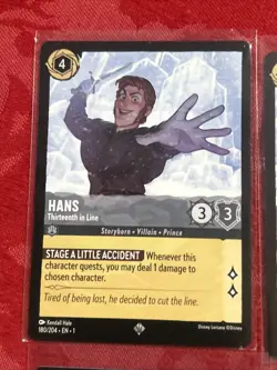 4x Disney Lorcana - Hans - Thirteenth in Line - Super Rare 180/204 x4 - Image 3