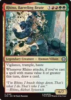 Presale- RHINO, BARRELING BRUTE x4 mtg NM-M Marvel's Spider-Man 4 Unc - Image 1