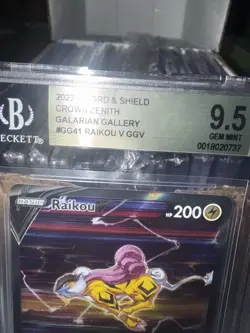 Raikou V GG41 Crown Zenith Galarian Gallery Beckett BGS 9.5 Pokemon - Image 2