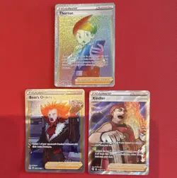 Pokemon TCG Full Art Holo Trainer Supporter 3-Card Lot Thornton + Kindler - Image 1