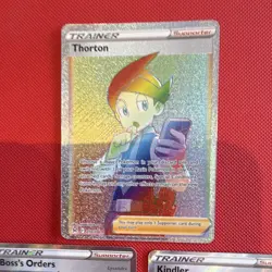 Pokemon TCG Full Art Holo Trainer Supporter 3-Card Lot Thornton + Kindler - Image 4
