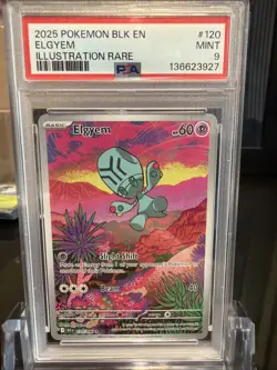 2025 POKEMON BLK EN-BLACK 120/086 ILLUSTRATION RARE #120 ELGYEM PSA 9 - Image 1
