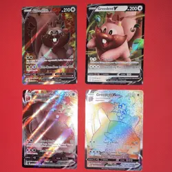 Pokemon TCG Greedent V & VMAX 4-Card Lot, Shining Fates/Evolving Skies, EN - Image 1