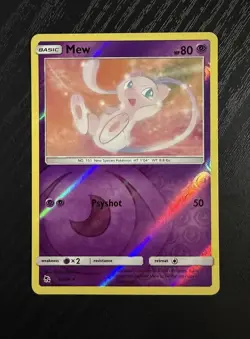 Pokemon Mew TCG Reverse Holo Foil Rare Card 32/68 Hidden Fates - Image 1