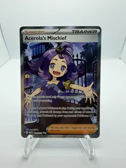 Pokemon TCG Mega Evolution Acerola's Mischief Full Art Trainer Card 165/132 UK - Image 1
