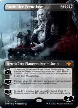 MTG Magic the Gathering Planeswalker Sorin der Freudlose VOW 0278 mythic rare de - Image 1