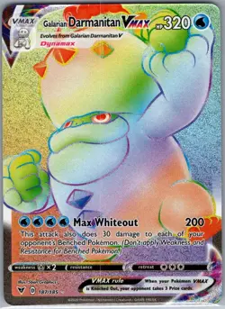 Galarian Darmanitan VMAX (Secret) 187/185 Vivid Voltage - Pokemon Card - NM - Image 1