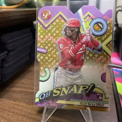 2024 Topps Pristine Elly De La Cruz Oh Snap Gold /50 Die Cut Rookie RC Reds - Image 1