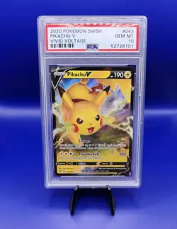 Pikachu V 043/185 SWSH Vivid Voltage Pokemon Card 2020 PSA 10 See Description - Image 1