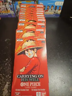 OP-13 ONE PIECE "Carrying On His Will" Sleeved Booster Packs LOT x10 packs - Image 1