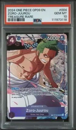 PSA 10 Zoro-Juurou ST18-004 2024 One Piece CCG Treasure Rare Foil - Image 1