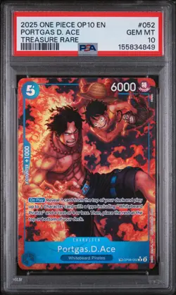 Portgas.D.Ace (TR) OP08-052 Royal Blood PSA 10 Treasure Rare One Piece - Image 1