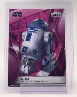 R2-D2 2025 TOPPS CHROME BLACK STAR WARS MAGENTA RAYWAVE #CB-40 /10 🔥 - Image 1