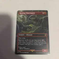 MAGIC The Gathering Hunting Velociraptor Borderless New never played with - Image 1