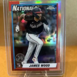 2025 Topps Chrome James Wood 35th #90CB-15 Rookie Refractor Nationals RC - Image 1