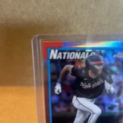 2025 Topps Chrome James Wood 35th #90CB-15 Rookie Refractor Nationals RC - Image 2