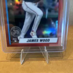 2025 Topps Chrome James Wood 35th #90CB-15 Rookie Refractor Nationals RC - Image 4