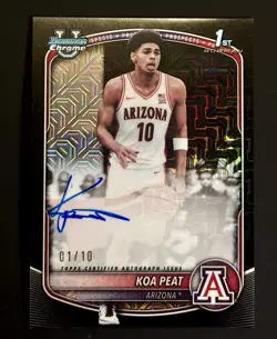KOA PEAT 2025-26 BOWMAN CHROME BLACK GEOMETRIC REF. ROOKIE AUTO 1/10 ARIZONA - Image 1