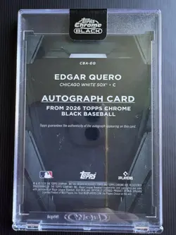 Edgar Quero Autograph ( On Card) Topps Chrome Black 2026 - Image 2