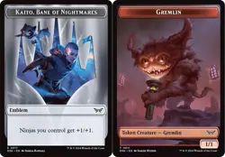 1 x Emblem - Kaito, Bane of Nightmares // Gremlin Double-Sided Token - Foil - Du - Image 1
