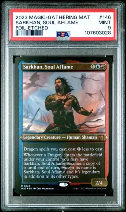 MTG Sarkhan, Soul Aflame Etched FOIL March of the Machine: The Aftermath PSA 9 - Image 1