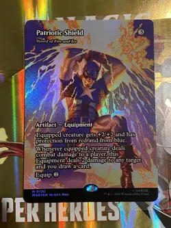 Patriotic Shield - Sword of Fire and Ice (Borderless) Marvel Superheroes FOIL NM - Image 1