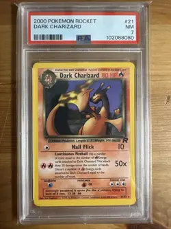 Pokemon TCG Dark Charizard Team Rocket Non Holo 21/82 PSA 7 - Image 1