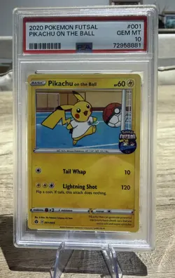 Pikachu On The Ball 001/005 2020 Futsal Promo PSA 10 Pokemon TCG - Image 1