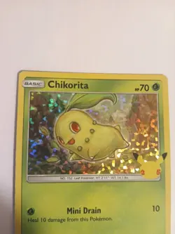 NM Chikorita Holo McDonald's Promo 25th Anniversary Pokemon TCG Card 2/25 - Image 2