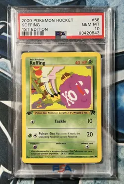 PSA 10 Koffing 58/82 - Team Rocket 1st Edition Common Pokemon Slab - Image 1