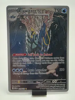 Pokemon TCG Mega Evolution Illustration Card Clawitzer 141/132 NM Condition - Image 1