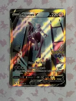 Pokemon Go Mewtwo v Full Art Holo Ultra Rare Card 072/078 Pokemon TCG - Image 1