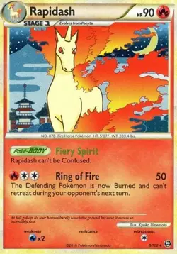 Moderately Played, English - 1 x Pokemon Rapidash - 8/102 - Holo Rare HS Triumph - Image 1