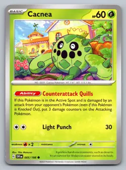 Pokemon TCG SV01: Scarlet & Violet Base Set Cacnea 005/198 - Image 1