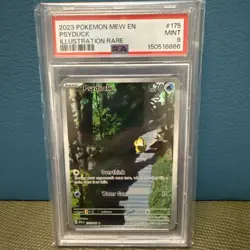 PSA 9 PSYDUCK 2023 Pokemon Mew 151 EN #175 Illustration Rare - Image 1