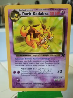 Pokemon TCG Dark Kadabra 39/82 Uncommon Unlimited Team Rocket WoTC Vintage NM - Image 1