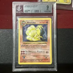 1999 POKEMON BASE SET SHADOWLESS#12 NINETALES-HOLO BGS 9 PERFECT CENTERING!!! - Image 1