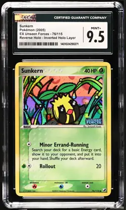 *POP 11* CGC 9.5 Sunkern Reverse Inverted Holo EX Unseen Forces 76/115 Pokemon - Image 1