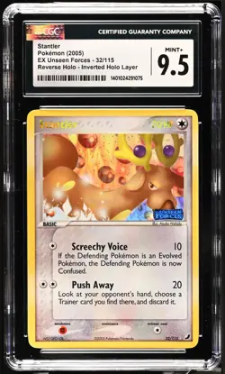 *POP 9* CGC 9.5 Stantler Reverse Holo Inverted EX Unseen Forces 32/115 Pokemon - Image 1