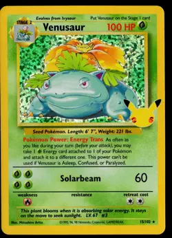 Venusaur Pokemon 15/102 Celebrations: Classic Collection Holo Rare NM - Image 1