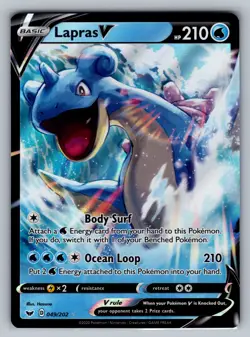 Lapras V SWSH01: Sword & Shield Base Set #049/202 Ultra Rare,Holo Pokemon Card - Image 1