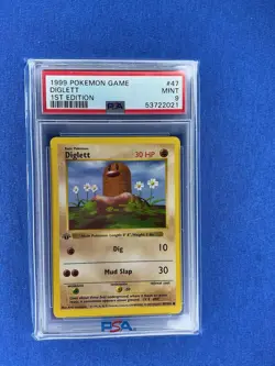 1999 Pokemon Game Diglett #47 First Edition PSA 9 MINT - Image 1