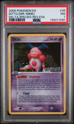 Ditto [Mr. Mime] Reverse Holo Pokemon Ex Delta Species 38/113 PSA 7 - Image 1