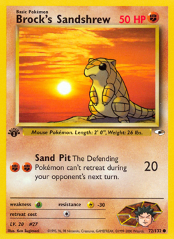 Brock's Sandshrew 72/132 Common Gym Heroes Pokemon Unlimited Near Mint - Image 1