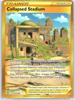 Collapsed Stadium (Secret) 215/196 Near Mint SWSH11: Lost Origin Pokemon Shipnow - Image 1