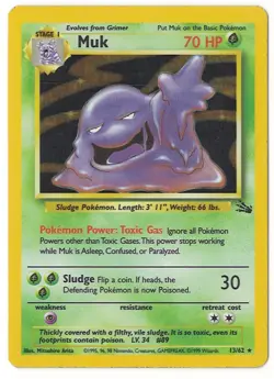 Pokemon Vintage Fossil Set Muk 13/62 Rare Holo MP!!! WOTC - Image 1