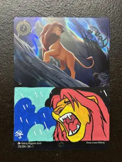 Disney Lorcana Simba Enchanted Signed Auto Sketch Card - Hedvig Haggman Sund - Image 1