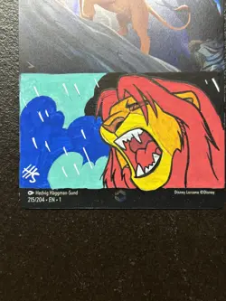 Disney Lorcana Simba Enchanted Signed Auto Sketch Card - Hedvig Haggman Sund - Image 2